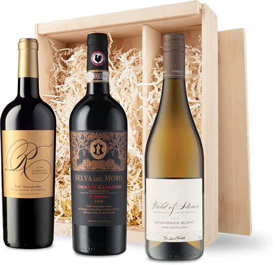 Classic Red & White Wines in Wood Gift Box