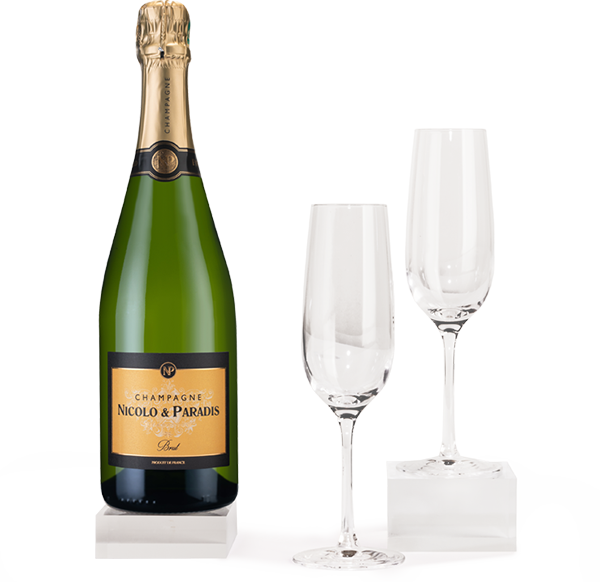 Boutique Champagne & Two Crystal Flutes